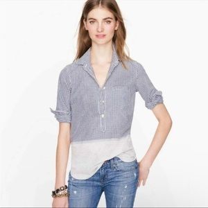 J Crew Mixed Gingham Pullover